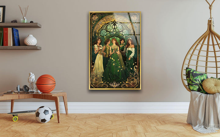 Princesses of Time Book Cover Glass Wall Art glass image printing, glass prints from photos
