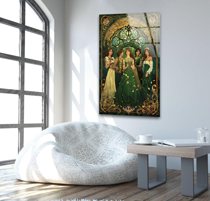 Princesses of Time Book Cover Glass Wall Art glass pictures for Wall, glass prints wall art
