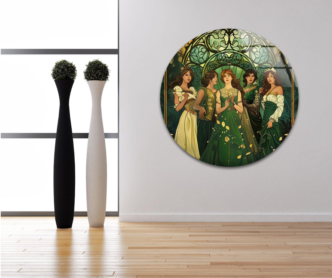 Princesses of Time Book Cover Glass Wall Art custom glass pictures, glass art prints
