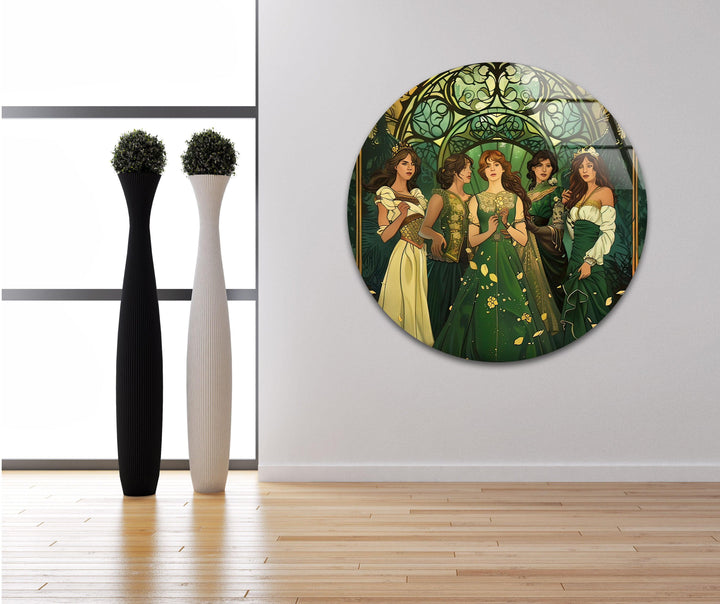 Princesses of Time Book Cover Glass Wall Art custom glass pictures, glass art prints
