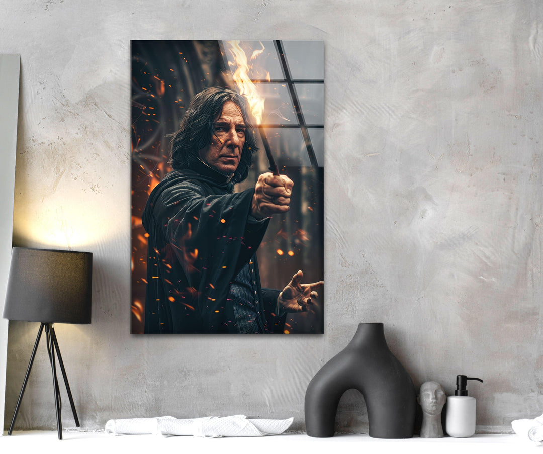 Profesor Severus Snape Glass Wall Art custom glass photo prints, large glass prints
