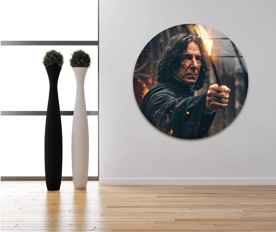 Profesor Severus Snape Glass Wall Art print picture on glass, Tempered Glass Wall Art
