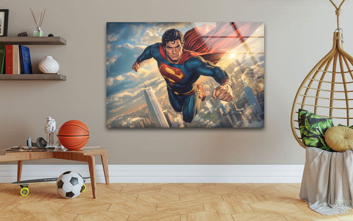Superheroes artwork highlighting famous characters with vivid colors and imaginative details
