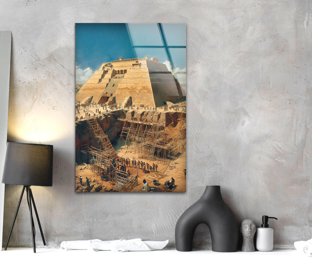 Historical architecture decor showcasing the grandeur of pyramid engineering.
