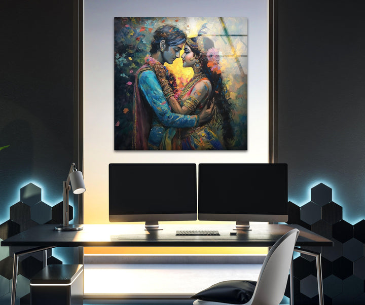 RadhaKrishna God Glass Wall Art art glass wall art, glass wall art pictures
