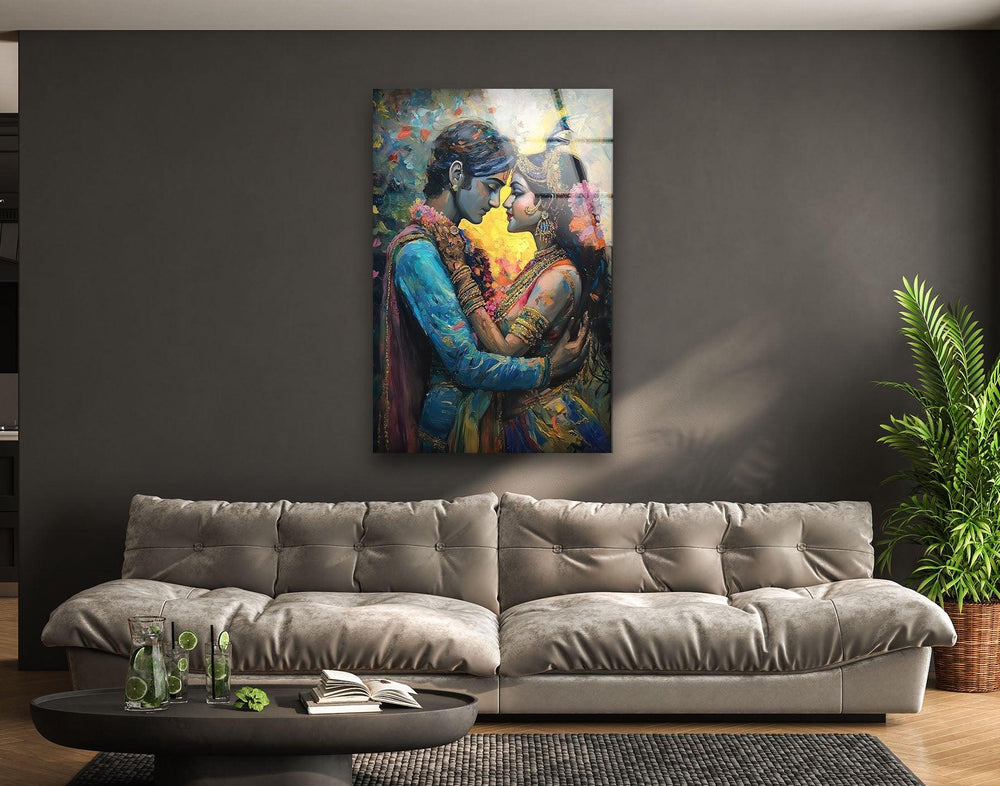 RadhaKrishna God Glass Wall Art glass wall decor, glass wall art decor
