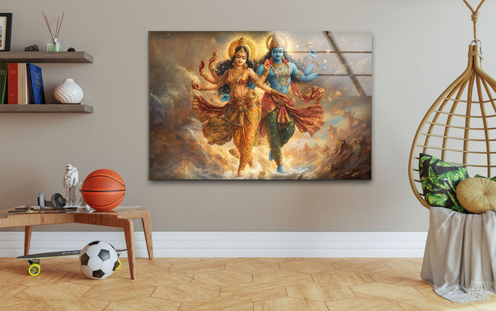 Radhakrishna Glass Wall Art Glass Printing Wall Art, Print photos on glass
