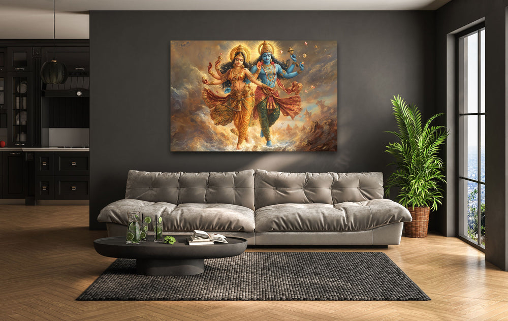 Radhakrishna Glass Wall Art picture on glass wall art, photos printed on glass

