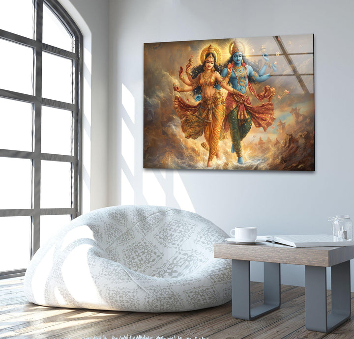 Radhakrishna Glass Wall Art glass photo prints, glass picture prints
