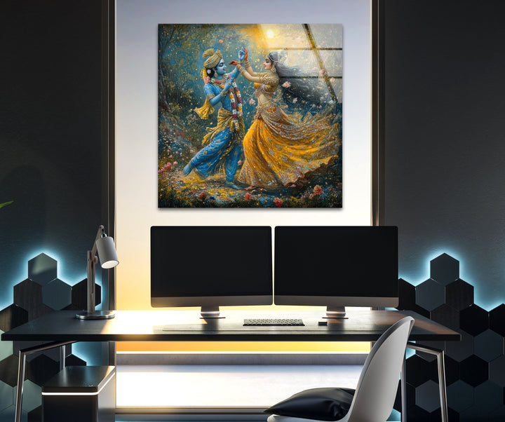 RadhaKrishna Glass Wall Art glass image printing, glass prints from photos
