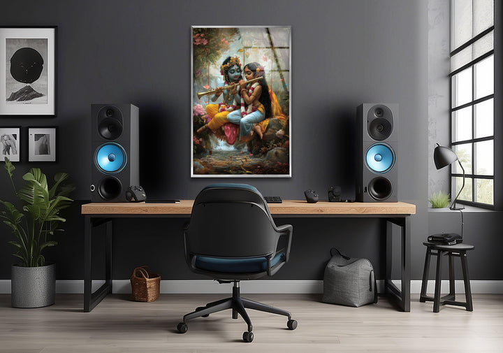 Radha Krsihna Glass Wall Art  glass photo prints, glass picture prints
