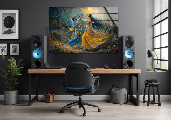 RadhaKrishna Glass Wall Art glass pictures for Wall, glass prints wall art

