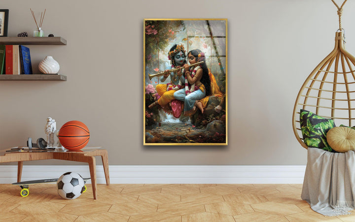 Radha Krsihna Glass Wall Art custom glass pictures, glass art prints
