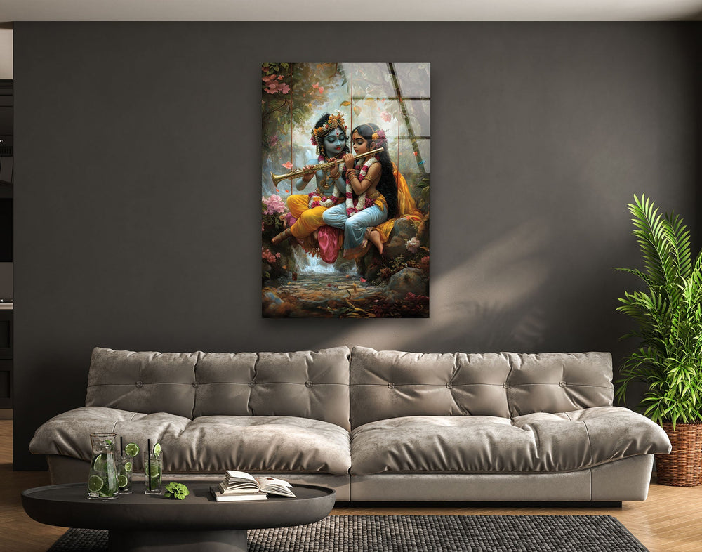 Radha Krsihna Glass Wall Art art glass wall art, glass wall art pictures

