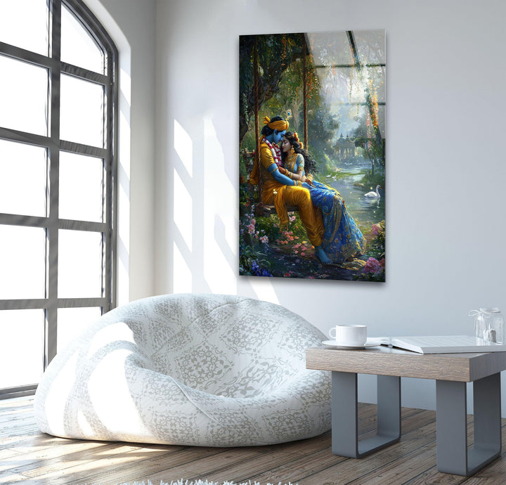 God Radha Krishna Glass Wall Art glass wall decor, glass wall art decor
