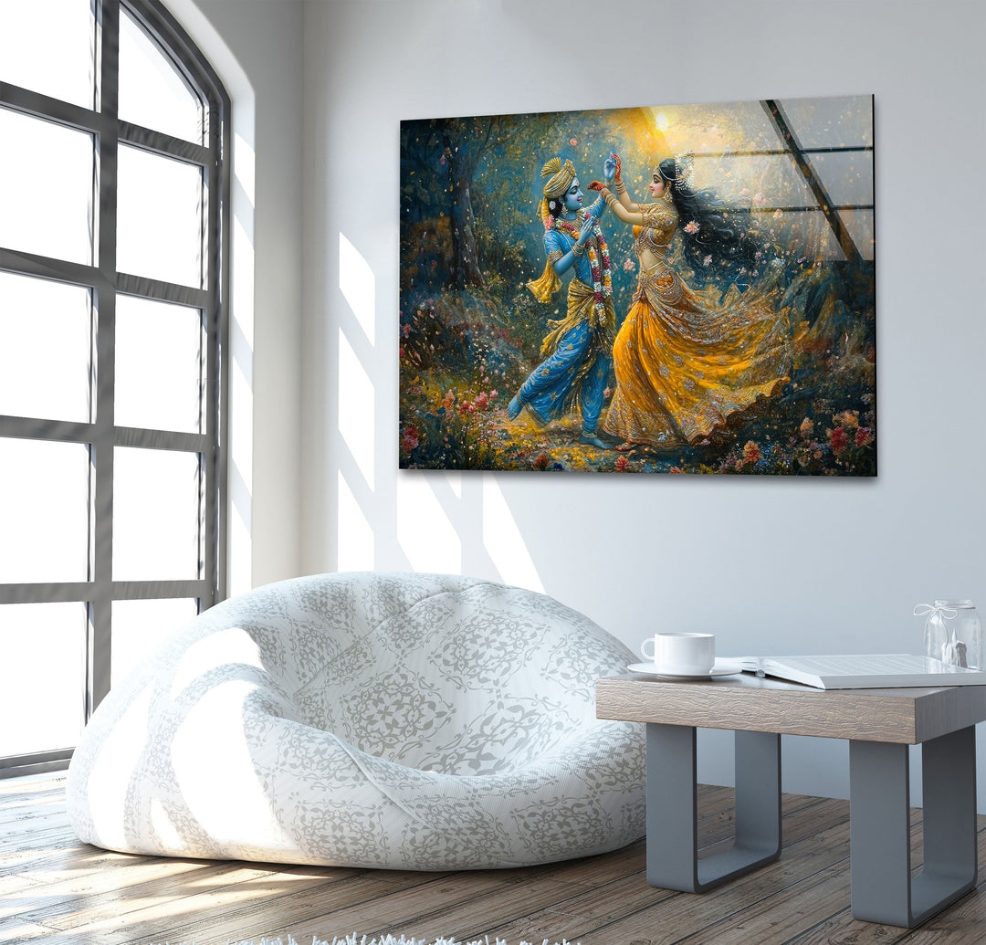RadhaKrishna Glass Wall Art custom glass photo prints, large glass prints
