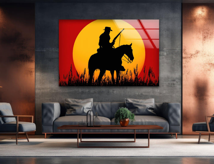 Red Dead Redemption Glass Wall Art custom glass photo prints, large glass prints
