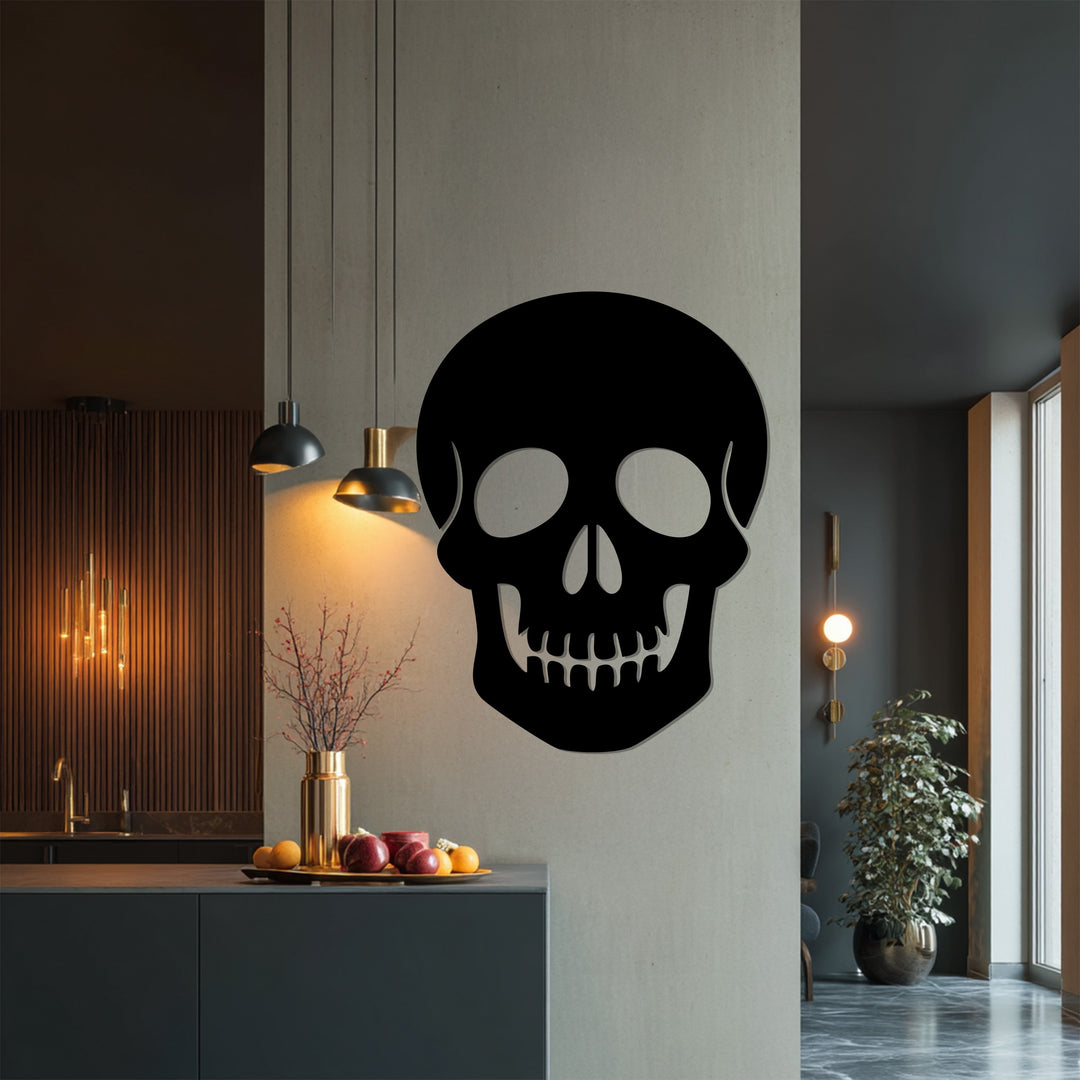 Reflective skull metal mirror decoration for Halloween theme