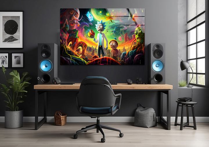 Rick and Morty in Another Universe Glass Wall Art Glass Printing Wall Art, Print photos on glass
