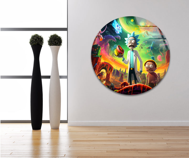 Rick and Morty in Another Universe Glass Wall Art glass wall decor, glass wall art decor
