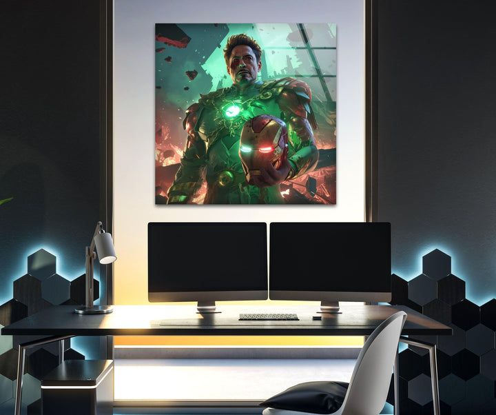 Robert Downey Jr Dr. Doom Glass Wall Art custom glass photo prints, large glass prints
