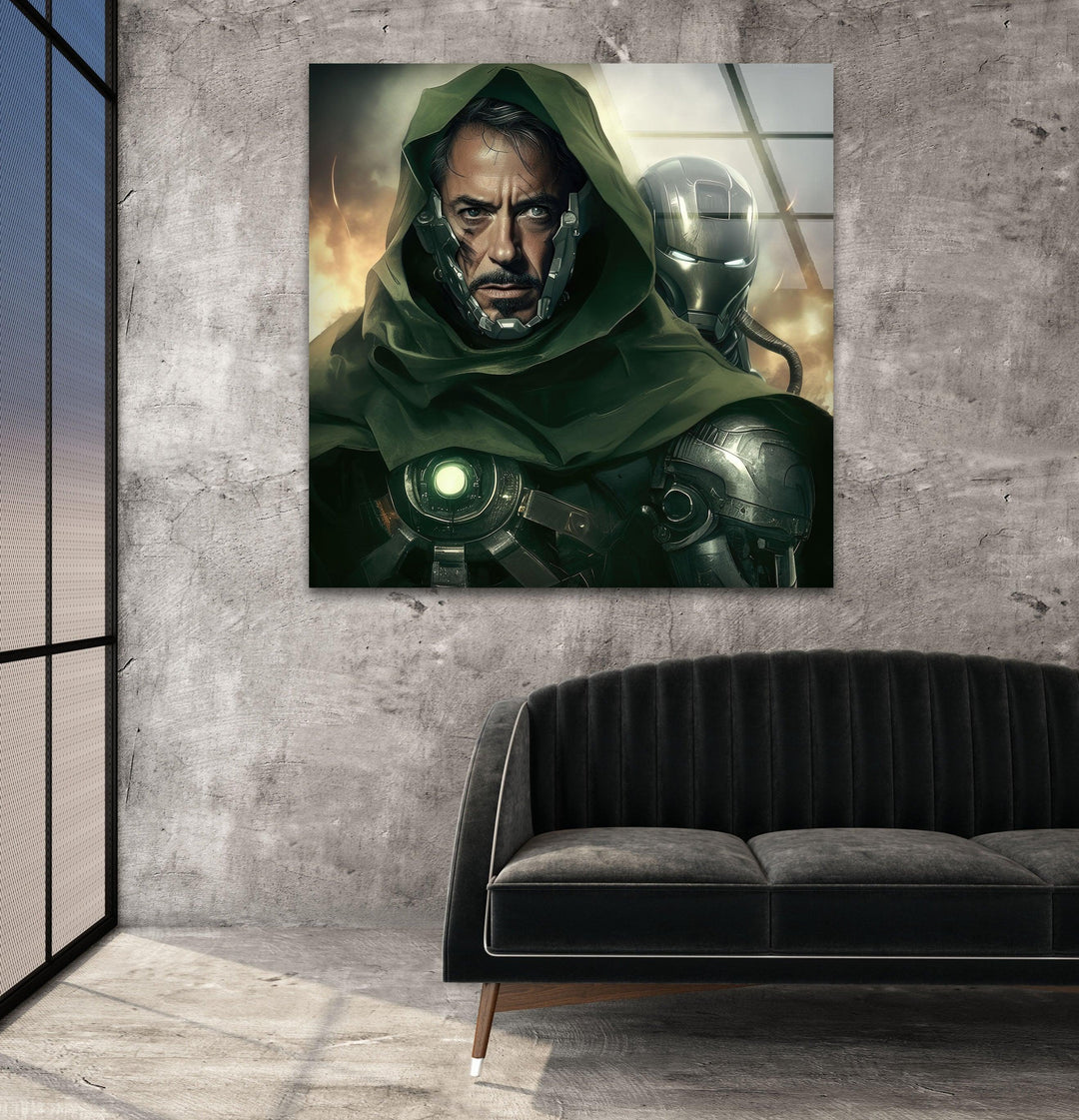 Robert Downey Doctor Doom Glass Wall Art stained glass wall art, stained glass wall decor
