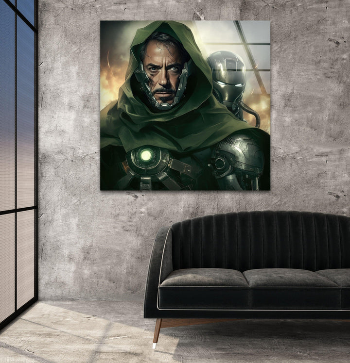 Robert Downey Doctor Doom Glass Wall Art stained glass wall art, stained glass wall decor
