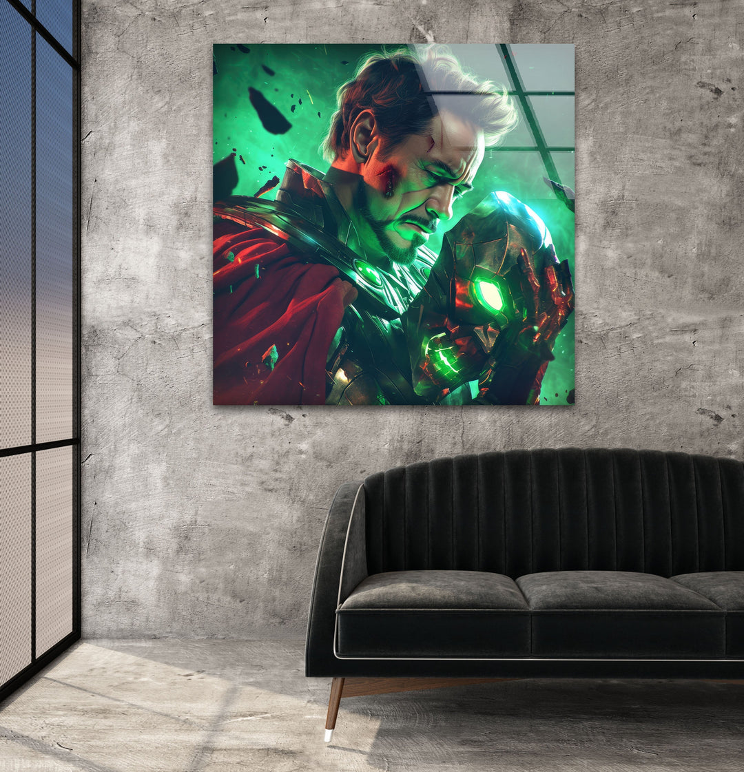 Doctor Doom Robert Downey Jr Glass Wall Art photo print on glass, prints on glass wall art
