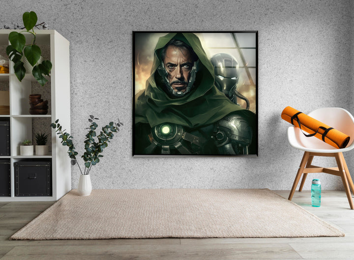 Robert Downey Doctor Doom Glass Wall Art glass art painting, glass art for the Wall
