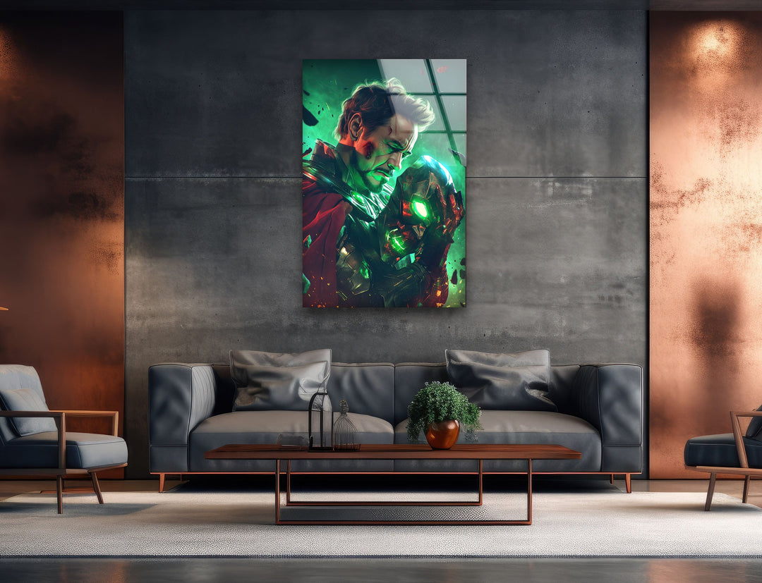 Doctor Doom Robert Downey Jr Glass Wall Art print on glass, glass printed photos
