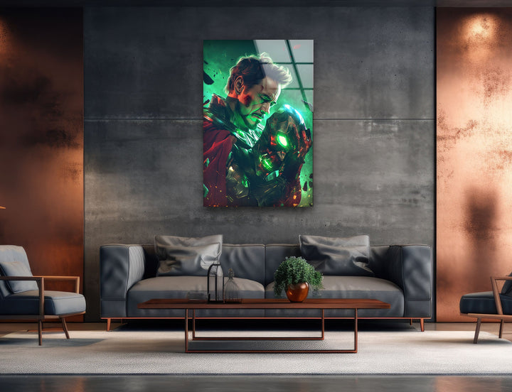 Doctor Doom Robert Downey Jr Glass Wall Art print on glass, glass printed photos
