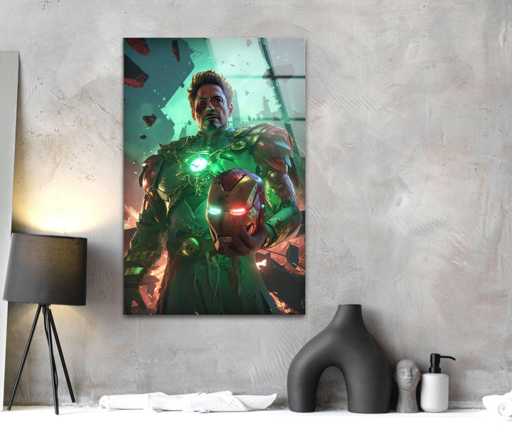 Robert Downey Jr Dr. Doom Glass Wall Art print picture on glass, Tempered Glass Wall Art
