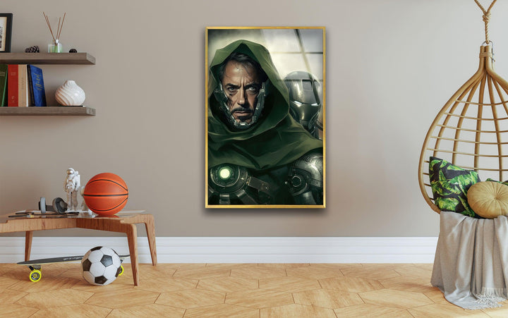 Robert Downey Doctor Doom Glass Wall Art glass pictures for Wall, glass prints wall art
