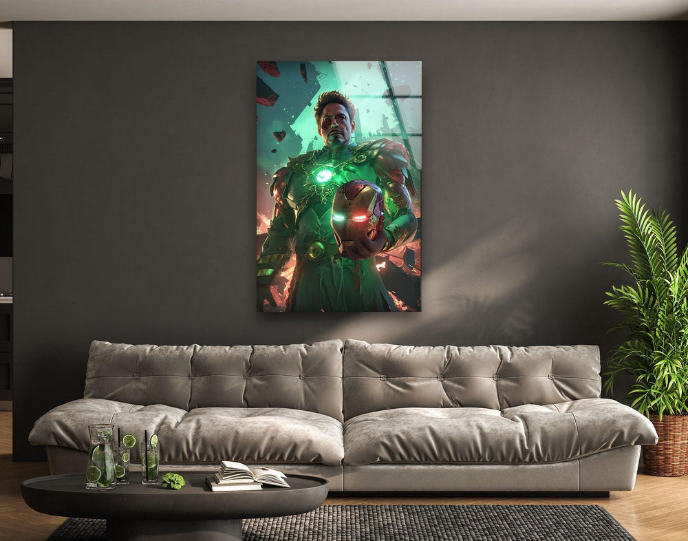 Robert Downey Jr Dr. Doom Glass Wall Art custom glass pictures, glass art prints
