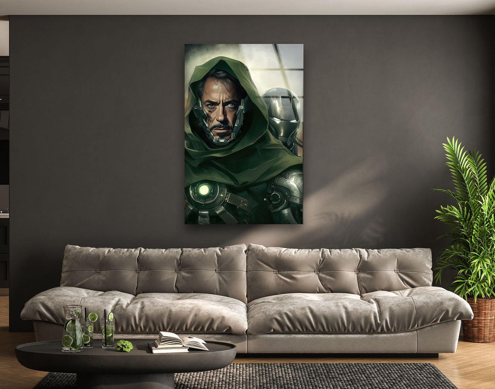 Robert Downey Doctor Doom Glass Wall Art glass wall decor, glass wall art decor
