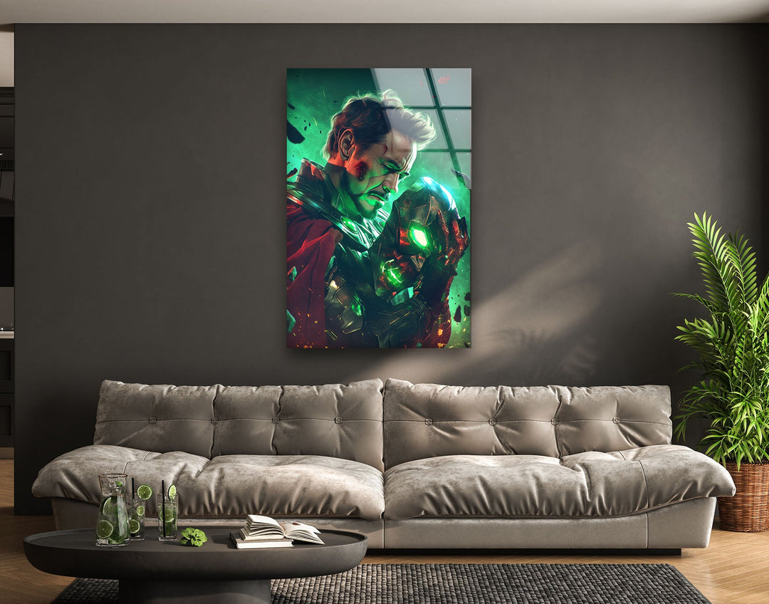 Doctor Doom Robert Downey Jr Glass Wall Art Glass Printing Wall Art, Print photos on glass
