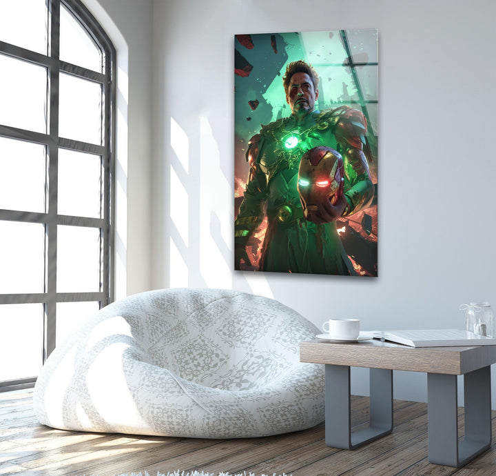 Robert Downey Jr Dr. Doom Glass Wall Art stained glass wall art, stained glass wall decor

