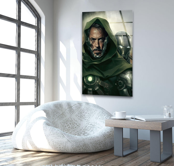 Robert Downey Doctor Doom Glass Wall Art custom glass pictures, glass art prints
