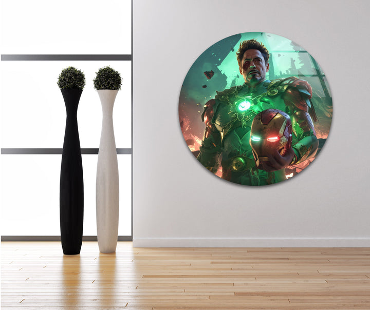 Robert Downey Jr Dr. Doom Glass Wall Art glass art painting, glass art for the Wall
