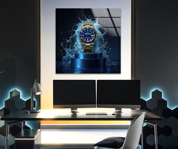 Gold Rolex Watch Glass Wall Art glass image printing, glass prints from photos
