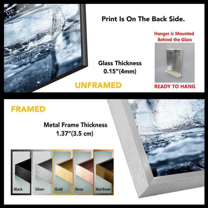 Rolex Watch Ice Glass Wall Art