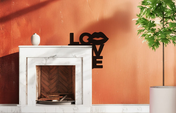Laser-cut love metal wall decoration with modern touch