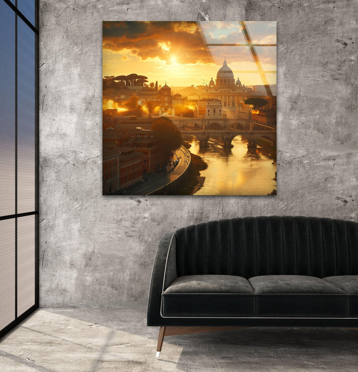 Rome View Glass Wall Art, Glass Printing Wall Art, Print photos on glass