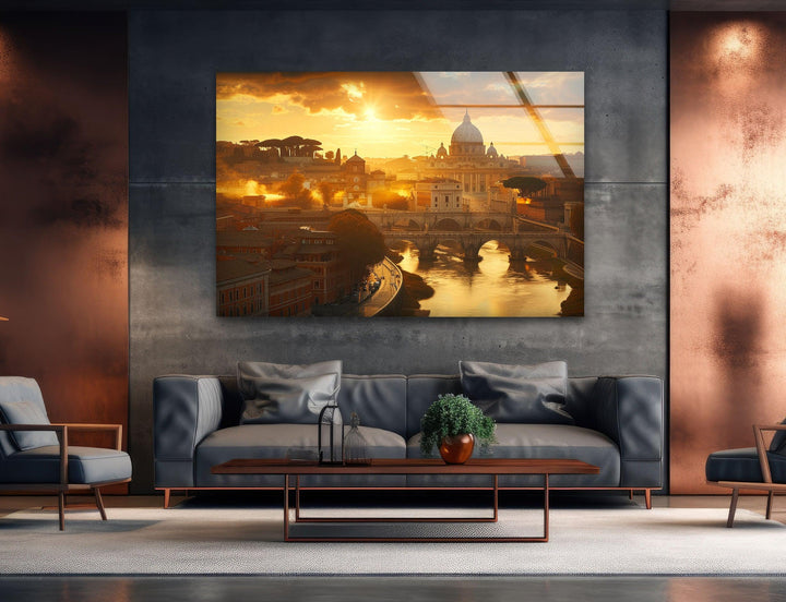 Rome View Glass Wall Art, art glass wall art, glass wall art pictures