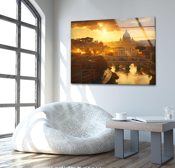 Rome View Glass Wall Art, glass photo prints, glass picture prints
