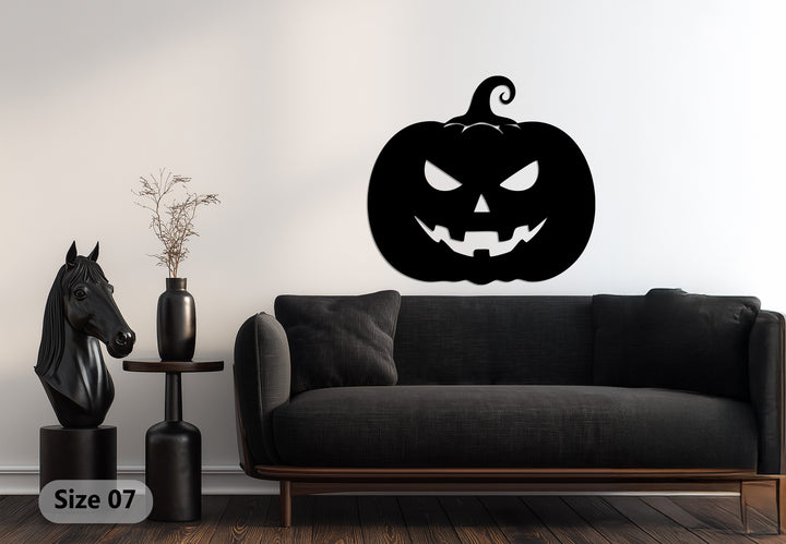 Rustic black pumpkin metal wall art for fall decoration