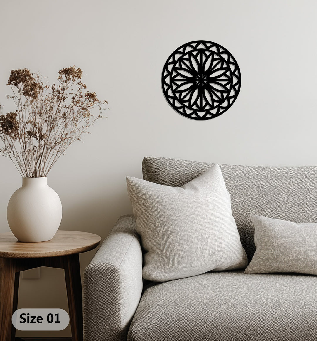 Elegant mandala metal wall hanging for zen-inspired décor