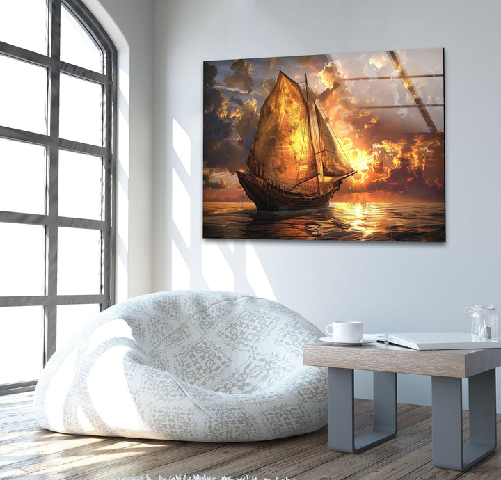 Timeless sailing adventure portrayed in 8K high-definition glass printing.
