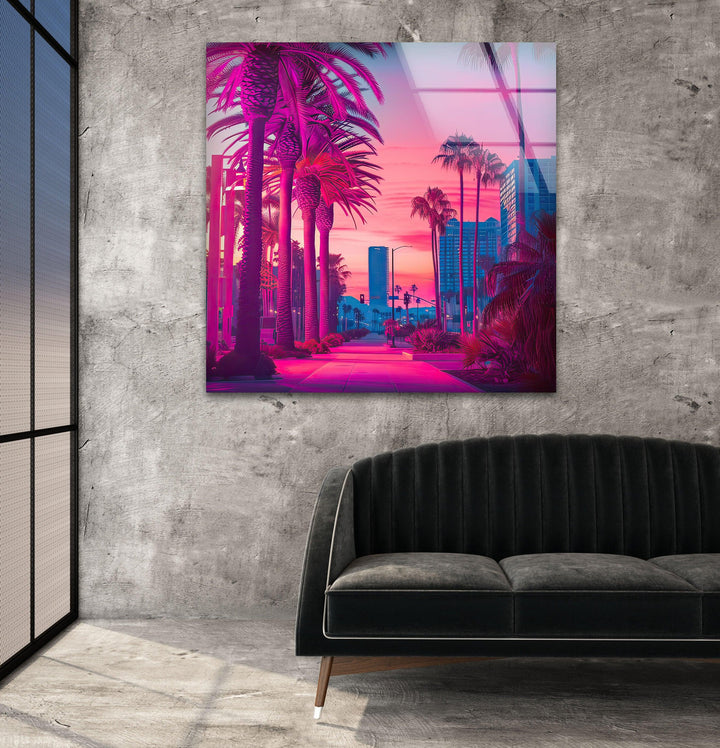 San Diego Pink Glass Wall Art glass image printing, glass prints from photos
