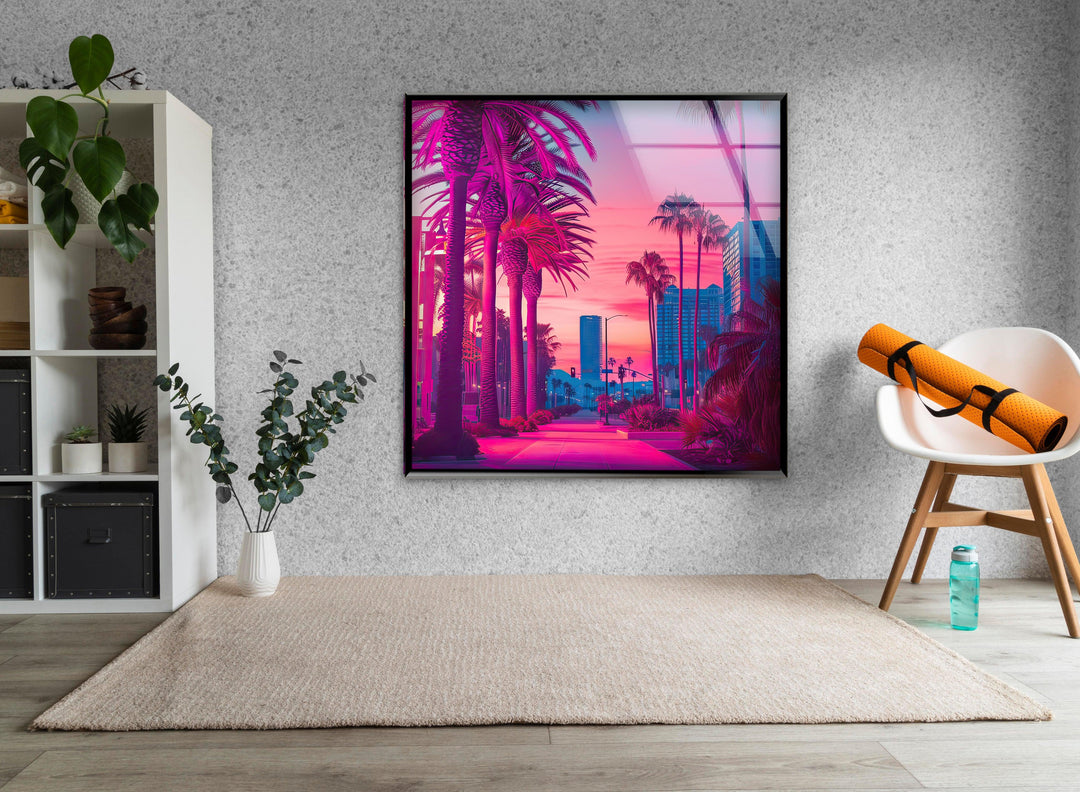 San Diego Pink Glass Wall Art glass pictures for Wall, glass prints wall art
